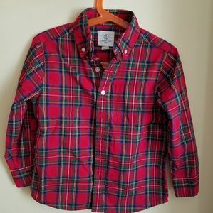 EUC boys plaid shirt Lands' end